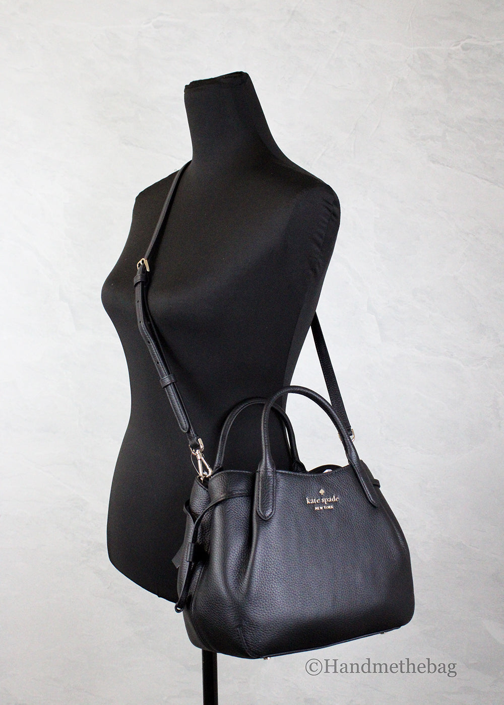 Kate Spade Dumpling Small Black Leather Satchel Crossbody Bag