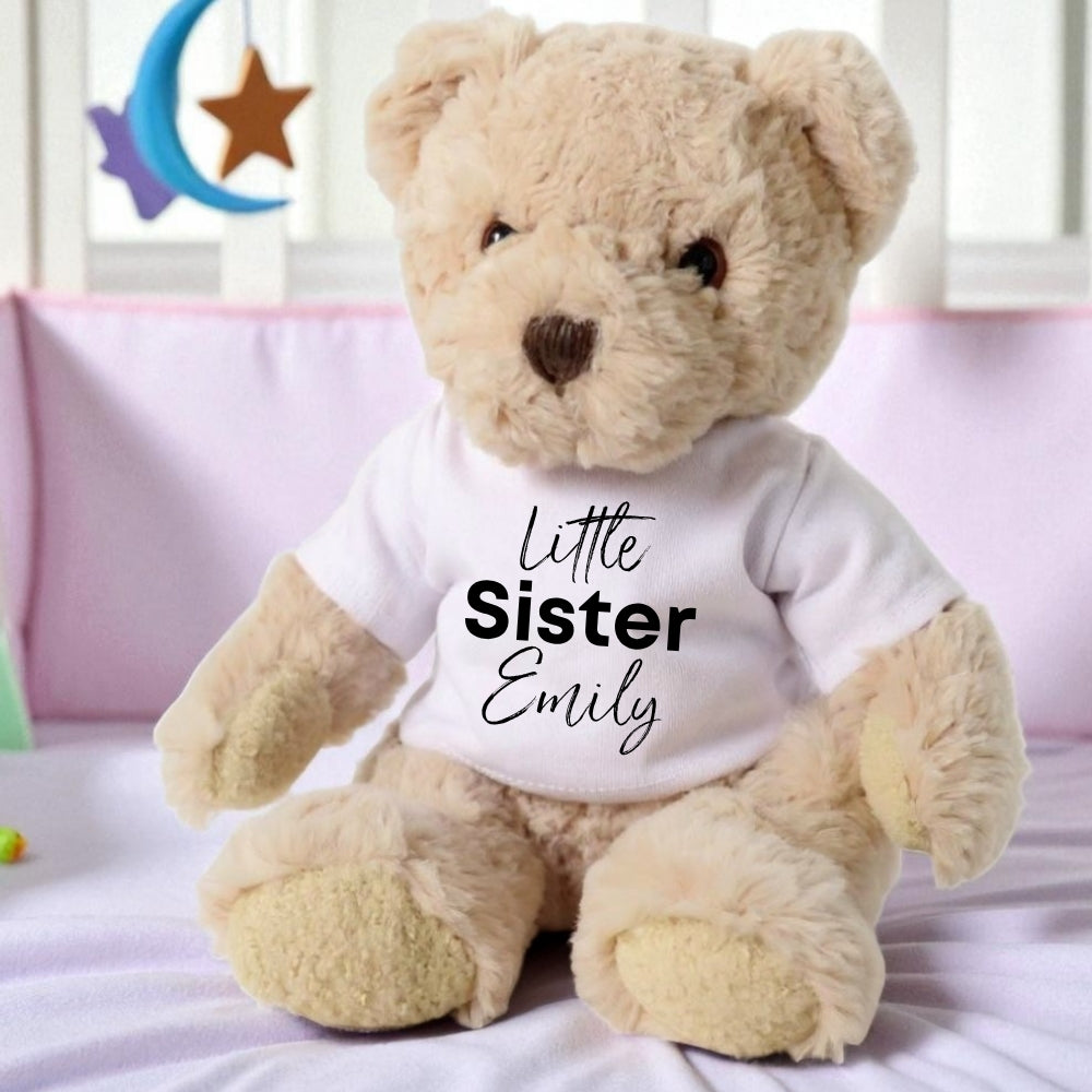 Personalised Teddy Bear with Little Sister T-Shirt