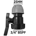 MDPE Stop Valve, 25mm - 3/4" BSPF