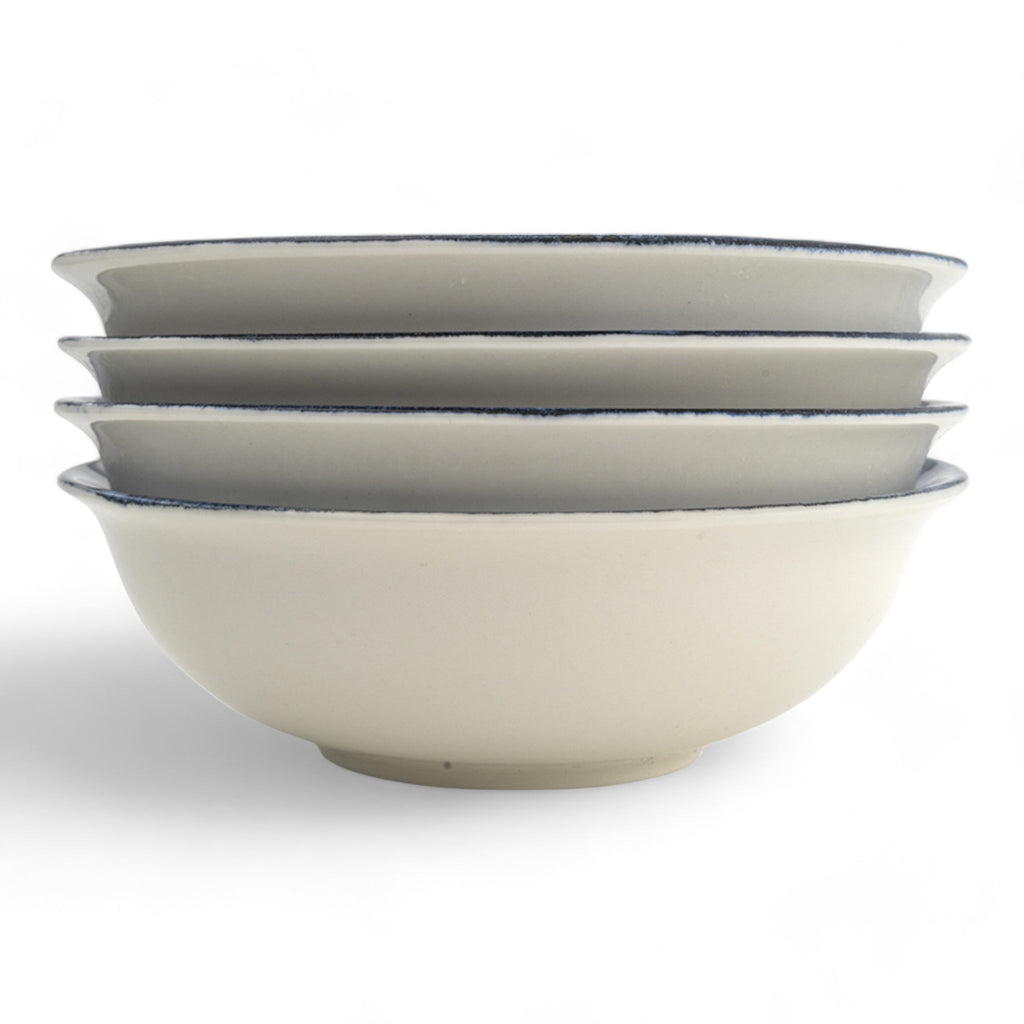 Set of 4 Porcelain Soup&Cereal Bowls – Morar, Deep Tide – 18cm