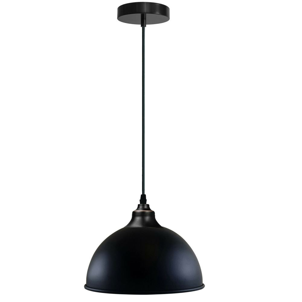 Industrial Ceiling Pendant Light Fitting with Metal Dome Lampshade ~1586