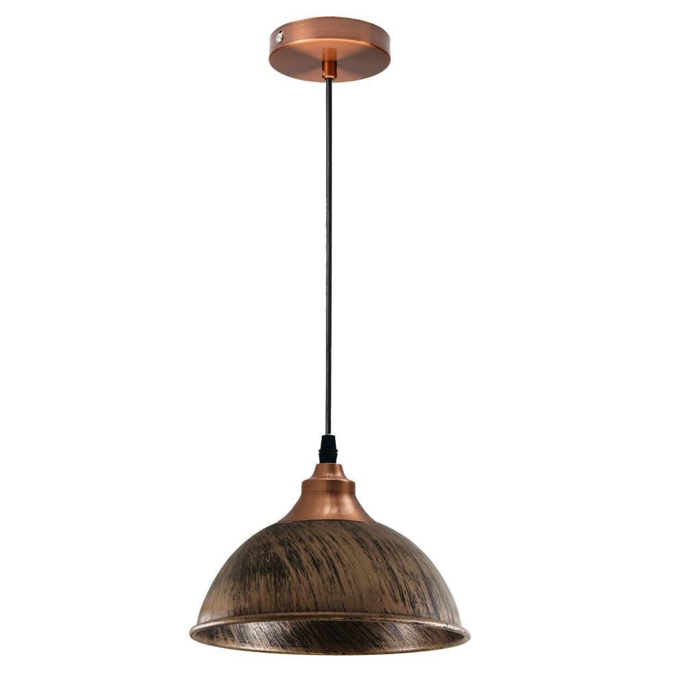 Industrial Ceiling Pendant Light Fitting with Metal Dome Lampshade ~1586