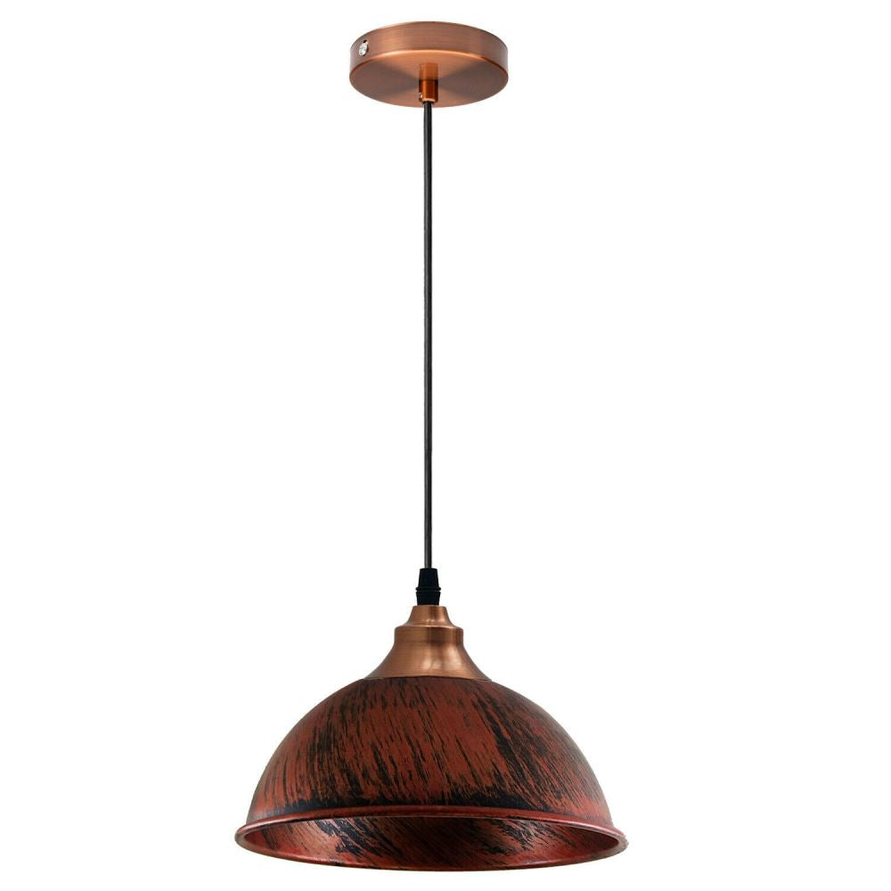 Industrial Ceiling Pendant Light Fitting with Metal Dome Lampshade ~1586