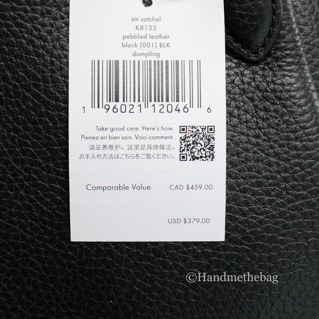 Kate Spade Dumpling Small Black Leather Satchel Crossbody Bag