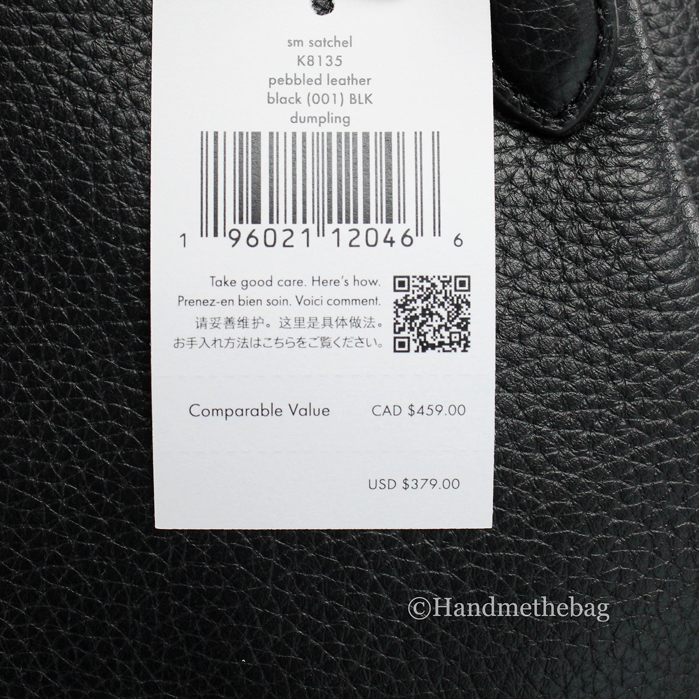 Kate Spade Dumpling Small Black Leather Satchel Crossbody Bag